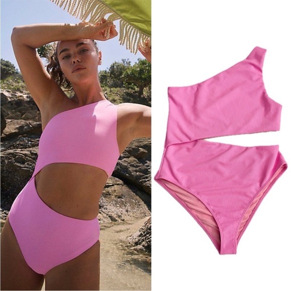 Beach Riot Other - BEACH RIOT x Free People Ribbed Celine One Piece pink bubblegum